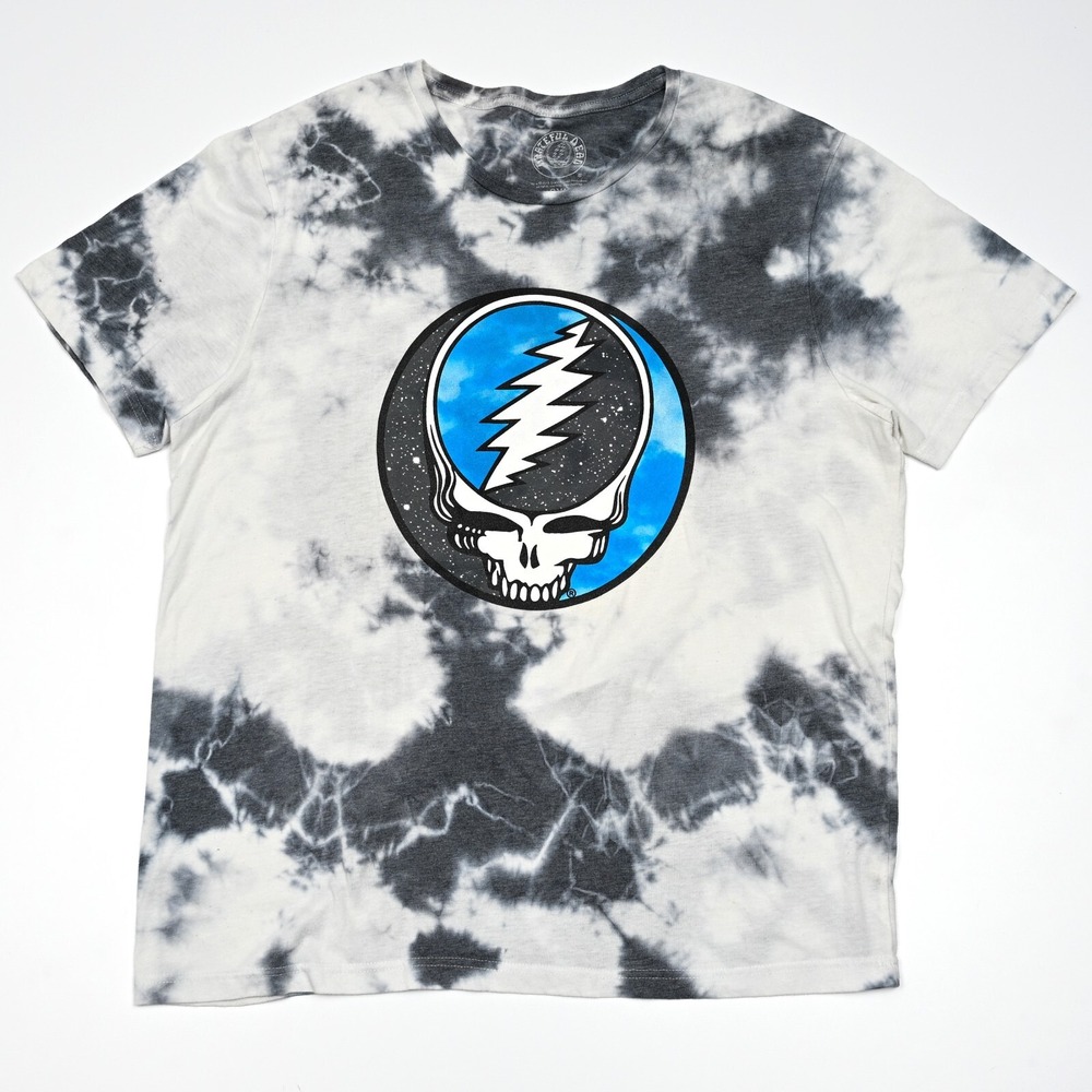 Grateful Dead Stealie Skull T Shirt Tie Dye Short Sleeve Adult 2XL Boxy Fit